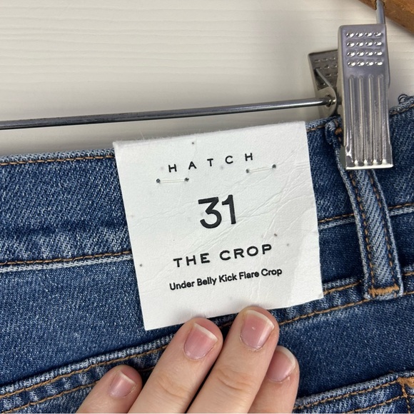 Hatch The Crop Denim Maternity Jeans Size 31 Under Belly Kick Flare Indigo - Picture 7 of 9